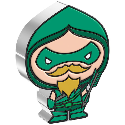 Niue 2022 $2 Chibi DC Comics Green Arrow Shaped 1oz Silver Proof Coin