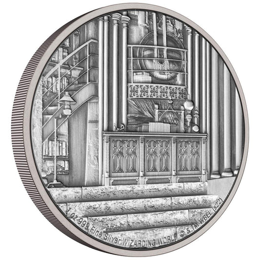 Niue 2022 $2 Harry Potter Hogwarts Dumbledore's Office 1oz Silver Antiqued Coin