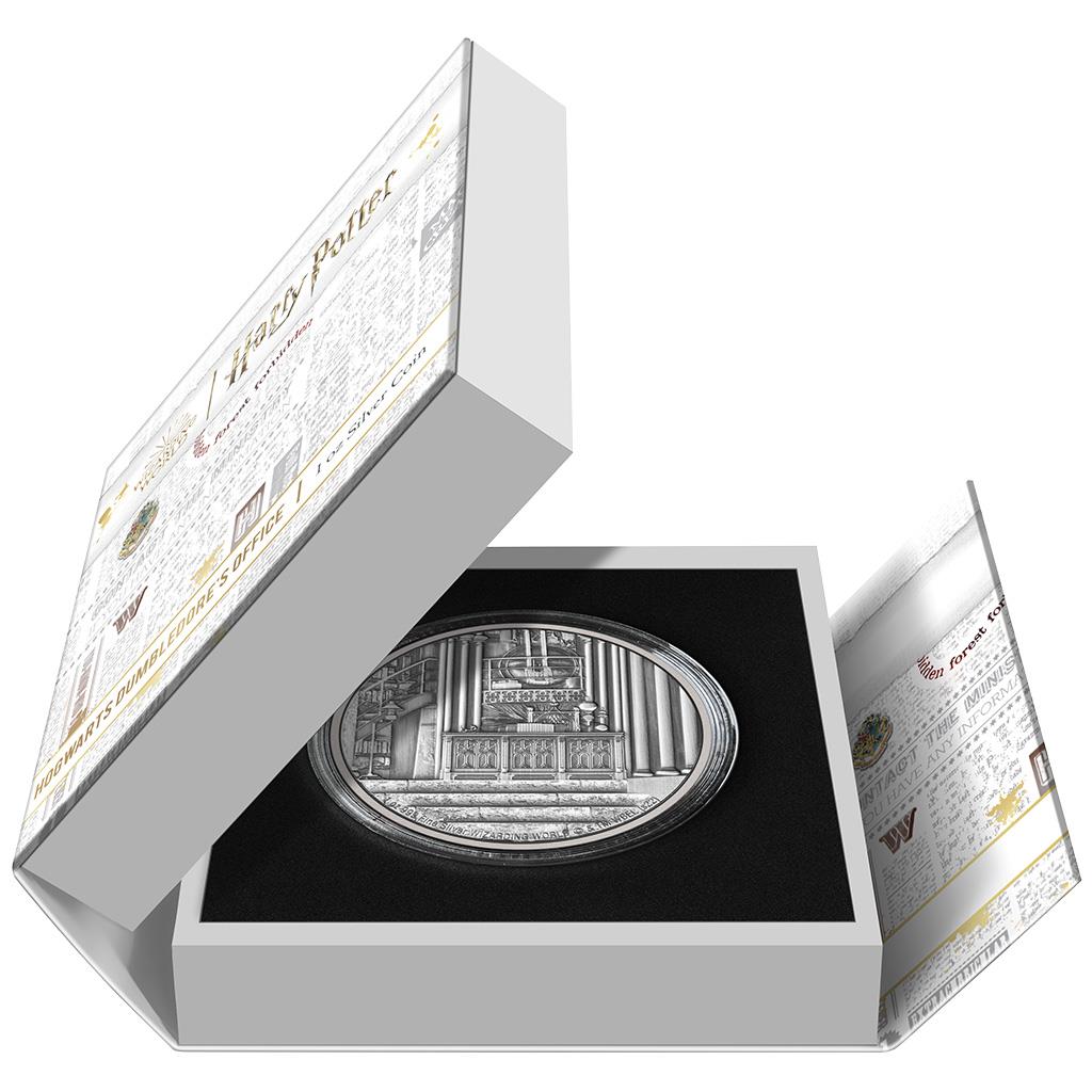Niue 2022 $2 Harry Potter Hogwarts Dumbledore's Office 1oz Silver Antiqued Coin