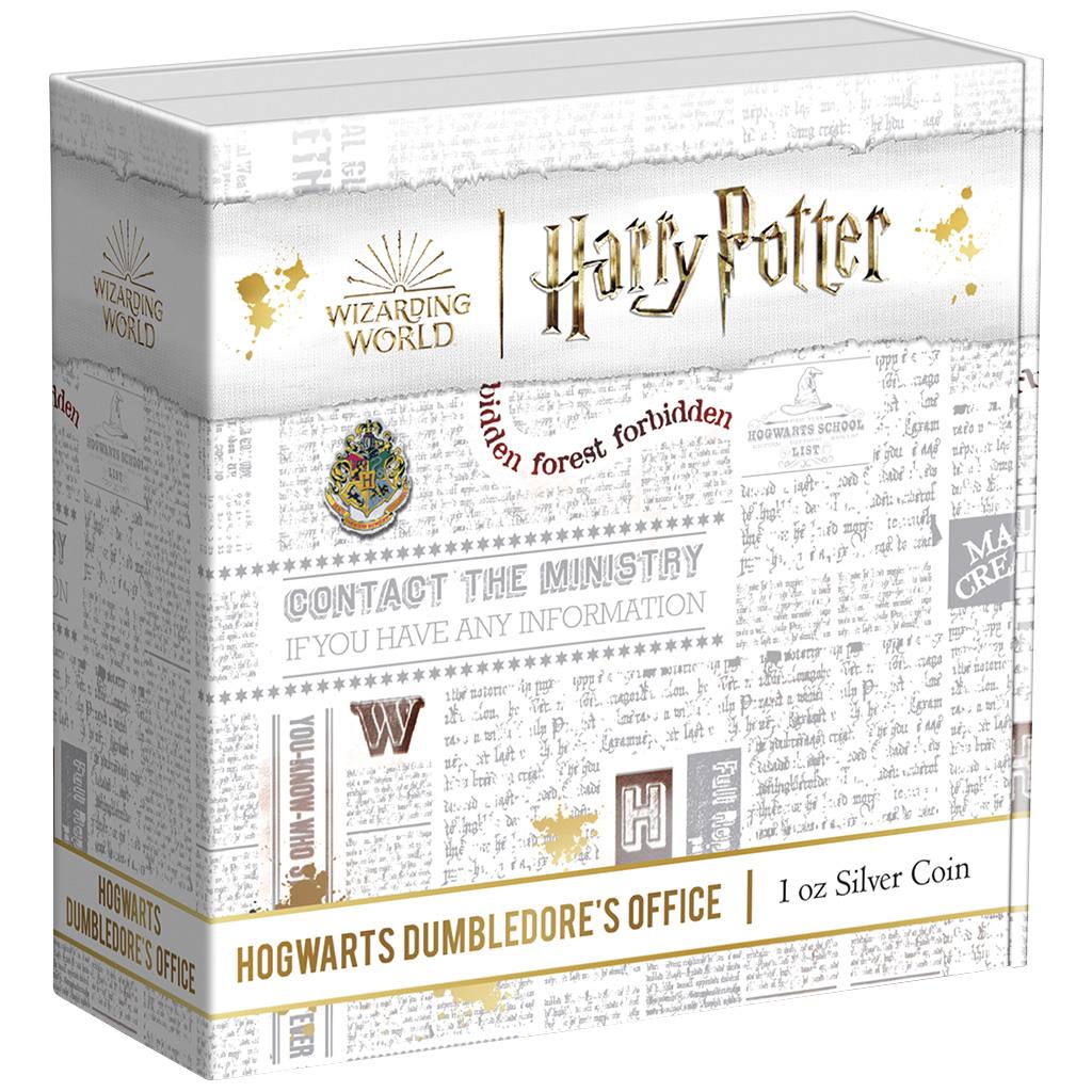 Niue 2022 $2 Harry Potter Hogwarts Dumbledore's Office 1oz Silver Antiqued Coin