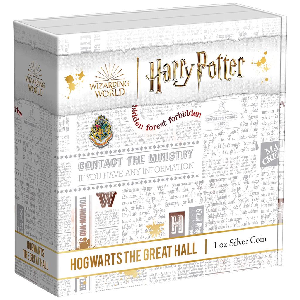 Niue 2022 $2 Harry Potter Hogwarts The Great Hall 1oz Silver Antiqued Coin
