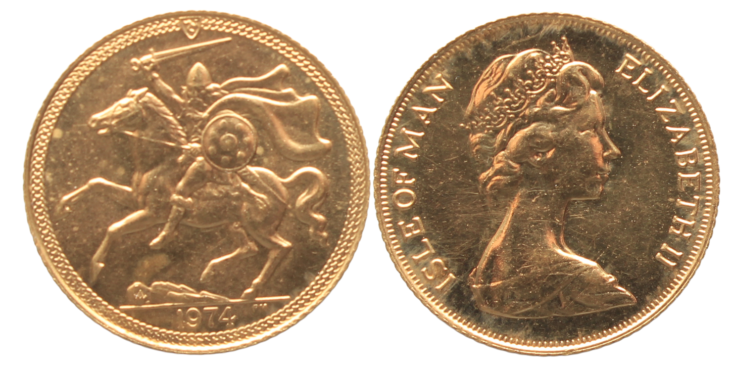 Isle of Man, 1974 Half Sovereign UNC