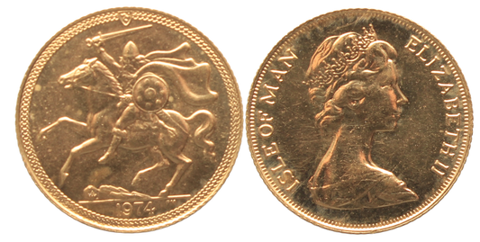 Isle of Man, 1974 Half Sovereign UNC