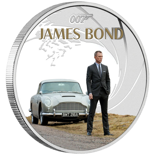 Tuvalu 2024 $1 James Bond 007 Daniel Craig 1oz Silver Proof Coloured Coin