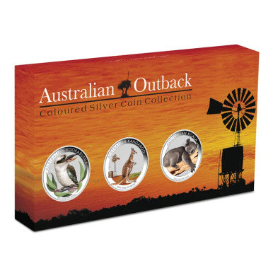 2012 50c Australian Outback 1/2oz Silver Coloured Proof 3 Coin Set