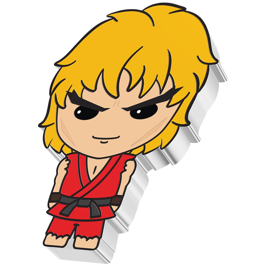 Niue 2021 $2 Chibi Street Fighter Ken Shaped 1oz Silver Proof Coin
