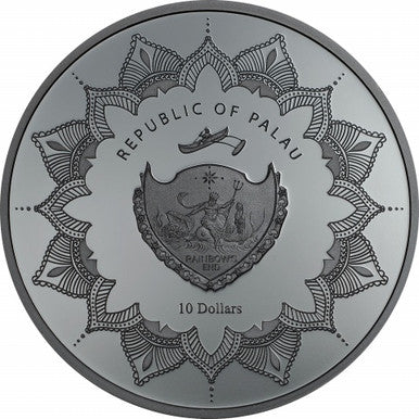 Palau 2017 $10 Laughing Buddha 2oz Silver Gilded Coin