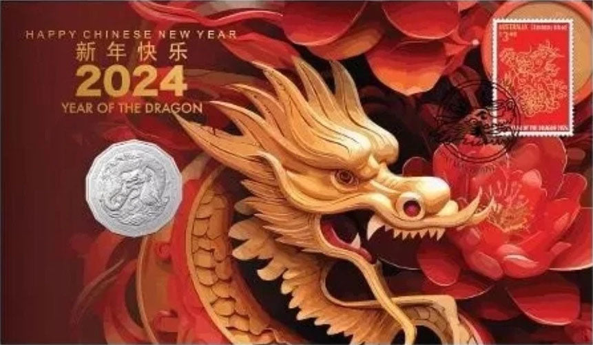 2024 50c Happy Chinese New Year of The Dragon PNC