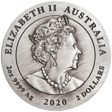 2020 $2 Lunar Mouse 2oz Silver Antiqued Coin