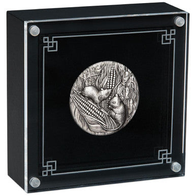 2020 $2 Lunar Mouse 2oz Silver Antiqued Coin
