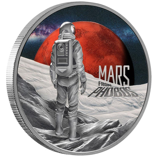 Niue 2024 $1 Mars From Phobos 1oz Silver Coloured Proof Coin