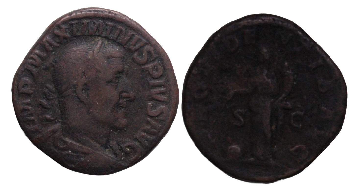 Roman Empire, Maximinus I 235-238AD Sestertius gFine