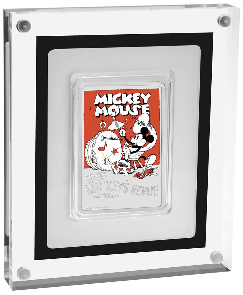 Niue 2017 $2 Disney Posters of The 1930's Mickey's Revue 1oz Silver Coloured Proof Coin