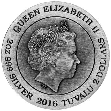 Tuvalu 2016 $2 Chinese Ancient Mythical Creatures 2oz Silver High Relief Antiqued Coin