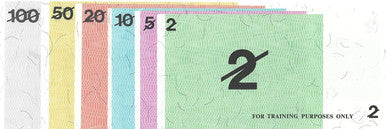 NPA Training Note $2 - $100 (6) Set