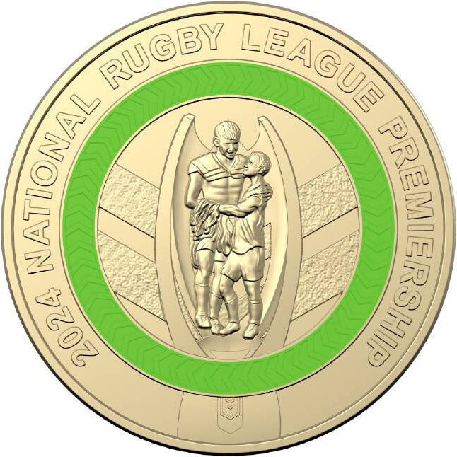2024 $2 National Rugby League Premiership Coloured Uncirculated Coin