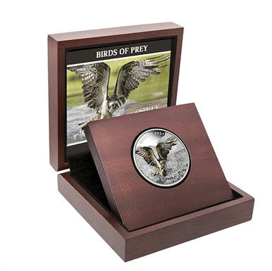 Niue 2013 $2 Birds of Prey Osprey 1oz Silver Proof Coloured Coin