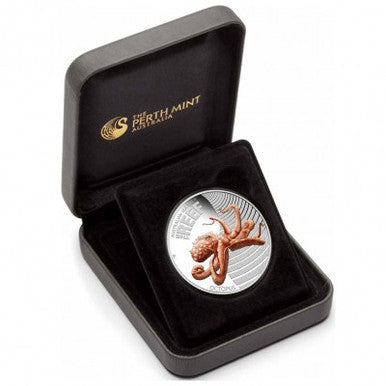 2012 50c Australian Sea Life II The Reef Octopus 1/2oz Silver Coloured Proof Coin