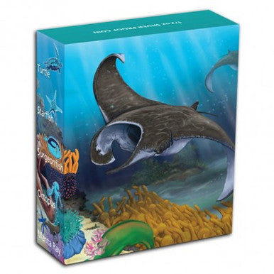 2012 50c Australian Sea Life II The Reef Manta Ray 1/2oz Silver Coloured Proof Coin