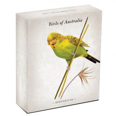 2013 50c Birds of Australia Budgerigar 1/2oz Silver Coloured Proof Coin