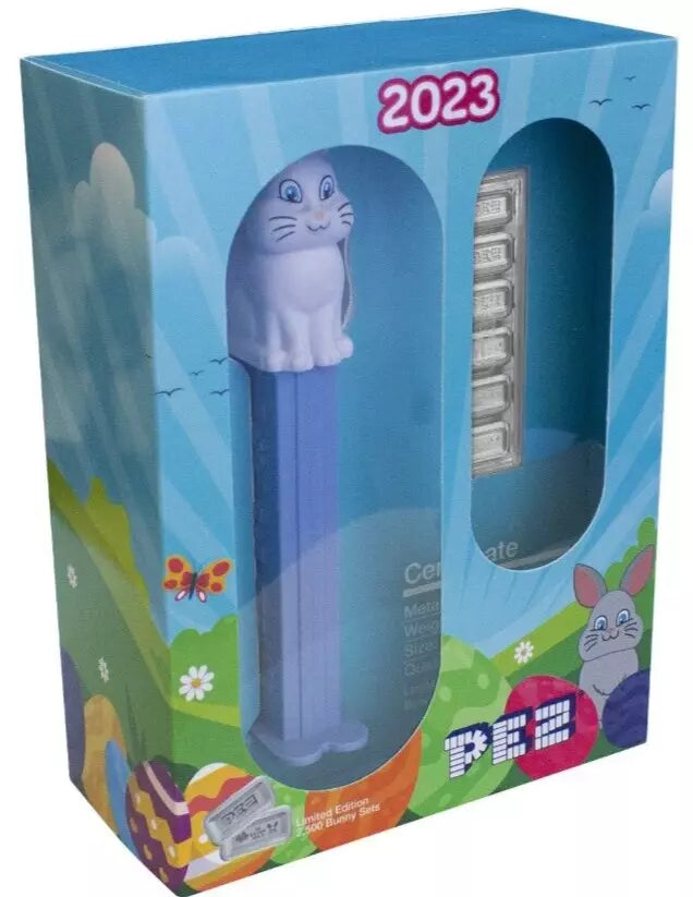Pamp 2023 Pez Bunny 5g Silver Wafers and Dispenser Gift Set