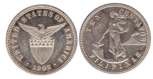 Philippines 1903 Proof 10 Centavos