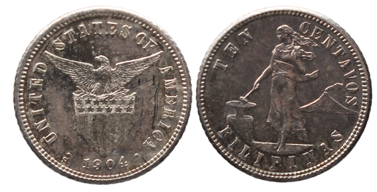 Philippines 1904s 10 Centavos UNC