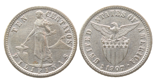 Philippines 1907s 10 Centavos gEF