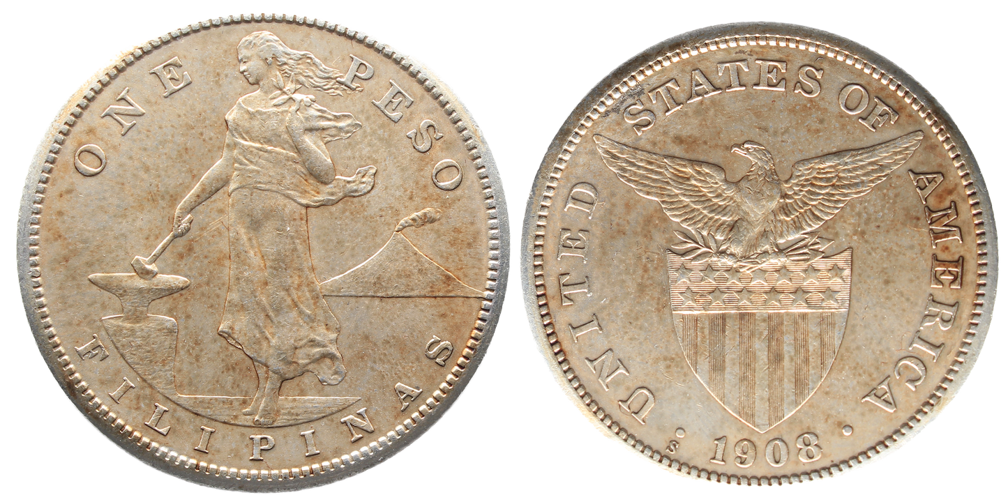Philippines 1908s Peso UNC