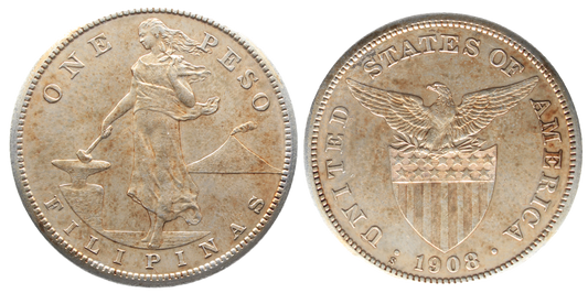 Philippines 1908s Peso UNC
