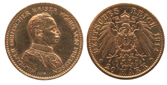 Prussia, 1914A Twenty Marks VF