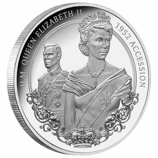 Tokelau 2022 $5 Queen Elizabeth 1952 Accession To The Throne 1oz Silver Proof Coin