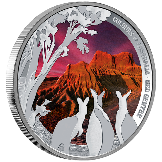 Niue 2024 $1 Colours of Australia Red Centre 1oz Silver Coloured Proof Coin