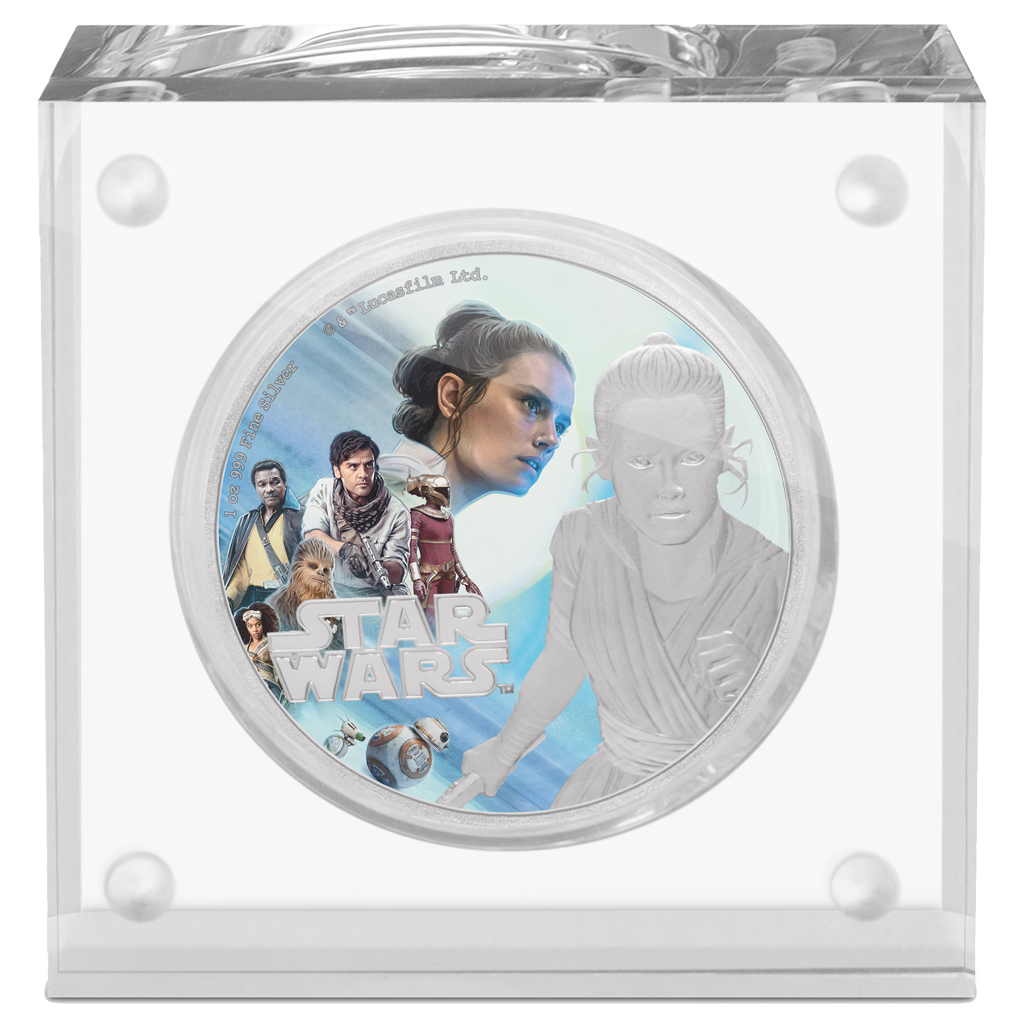 Niue 2019 $2 Star Wars The Rise of Skywalker Rey 1oz Silver Coloured Proof Coin