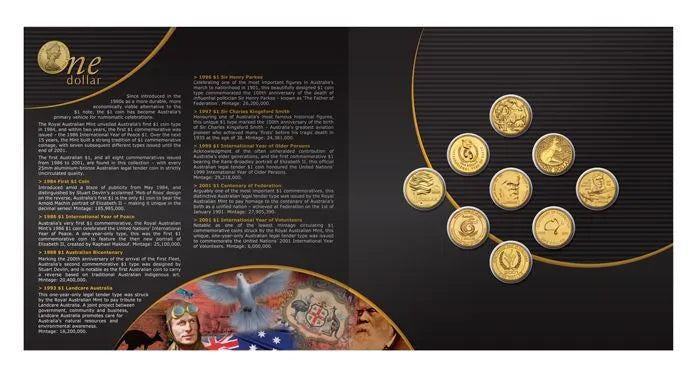 1984-2001 $1 Commemorative Uncirculated 9 Coin Collection