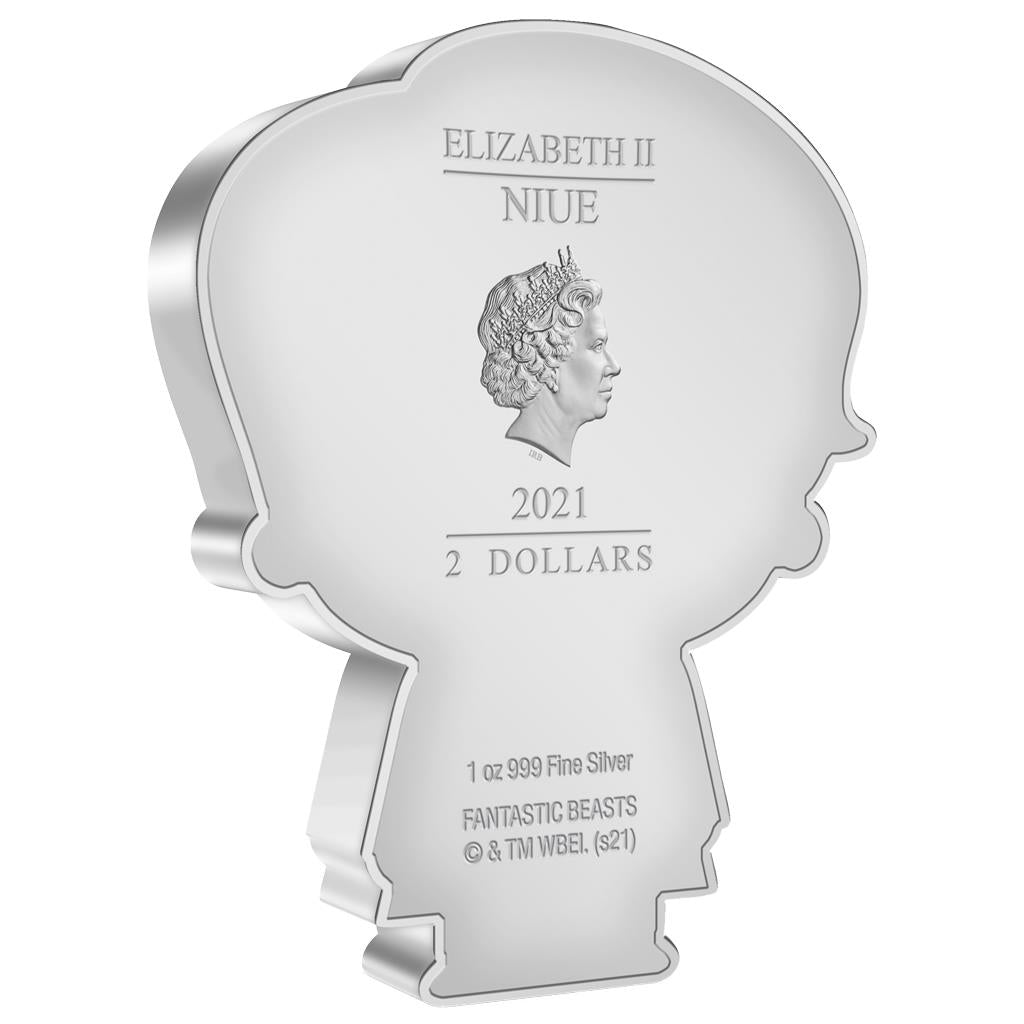 Niue 2021 $2 Chibi Fantastic Beasts Newt Scamander Shaped 1oz Silver Proof Coin