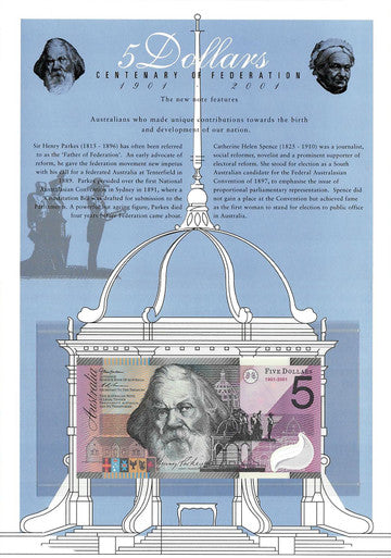 2001 $5 Centenary of Federation Uncirculated Note