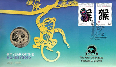 2016 $1 ANDA Perth Year of The Monkey PNC