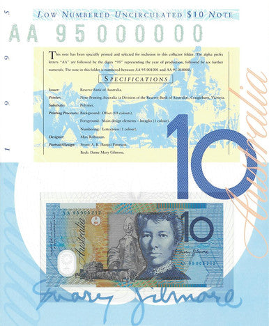 1995 $10 Deluxe Low Numbered Uncirculated Note