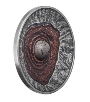 Niue 2015 $2 Volcano Vesuvius Pompeii with Lava Inset 2oz Silver Antiqued Coin