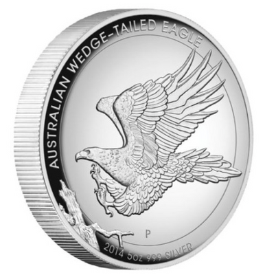 2014 $8 Australian Wedge-Tailed Eagle 5oz Silver High Relief Proof Coin