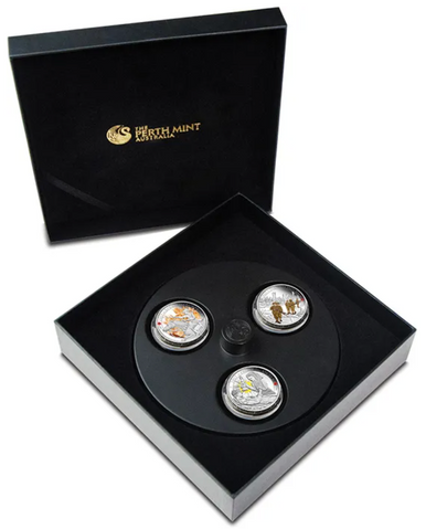 2017 50c The Anzac Spirit 100th Anniversary 1/2oz Silver Coloured Proof 3 Coin Set