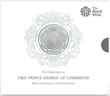 UK 2013 £5 The Christening of HRH Prince George of Cambridge Uncirculated Coin