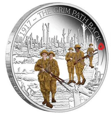 2017 50c The Anzac Spirit 100th Anniversary 1/2oz Silver Coloured Proof 3 Coin Set