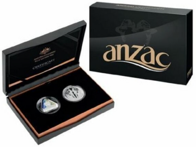 2015 ANZAC Centenary Silver Coloured 2 Coin Proof Set
