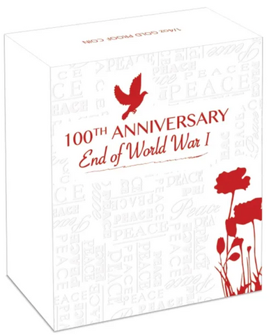 2018 $25 100th Anniversary End of World War I 1/4oz Gold Proof Coin