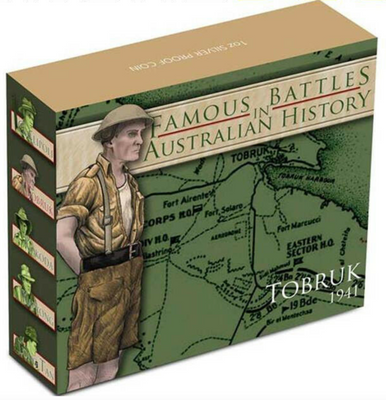2011 $1 Famous Battles In Australian History Tobruk 1oz Silver Coloured Proof Coin