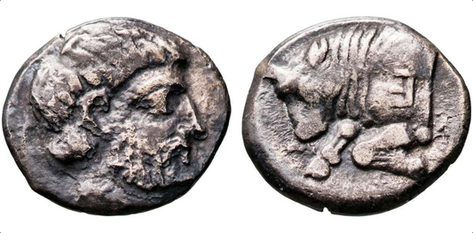 Ancient Greek, Caria, c380-340BC, Silver Diobol or Trihemiobol VF