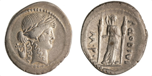 Roman Republic, Claudia, Silver Denarius, 42 BC, VF