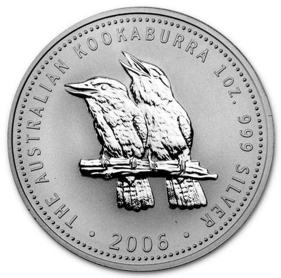 2006 $1 Australian Kookaburra 1oz Silver BU Coin